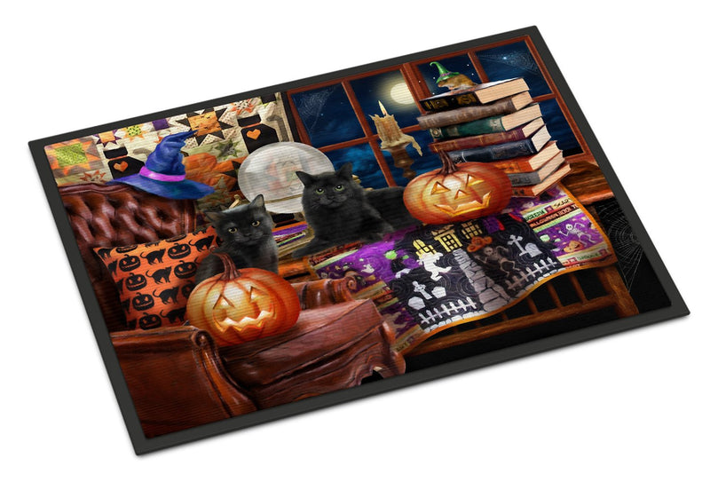 Halloween Black Cats Our Favorite Time Indoor or Outdoor Mat 24x36 PTW2069JMAT