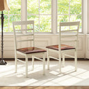 PU Leather Upholstered Armless Wooden Dining Chair Set of 2-White by LJGDeals