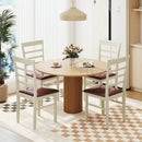 PU Leather Upholstered Armless Wooden Dining Chair Set of 2-White by LJGDeals