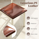 PU Leather Upholstered Armless Wooden Dining Chair Set of 2-White