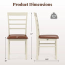 PU Leather Upholstered Armless Wooden Dining Chair Set of 2-White by LJGDeals