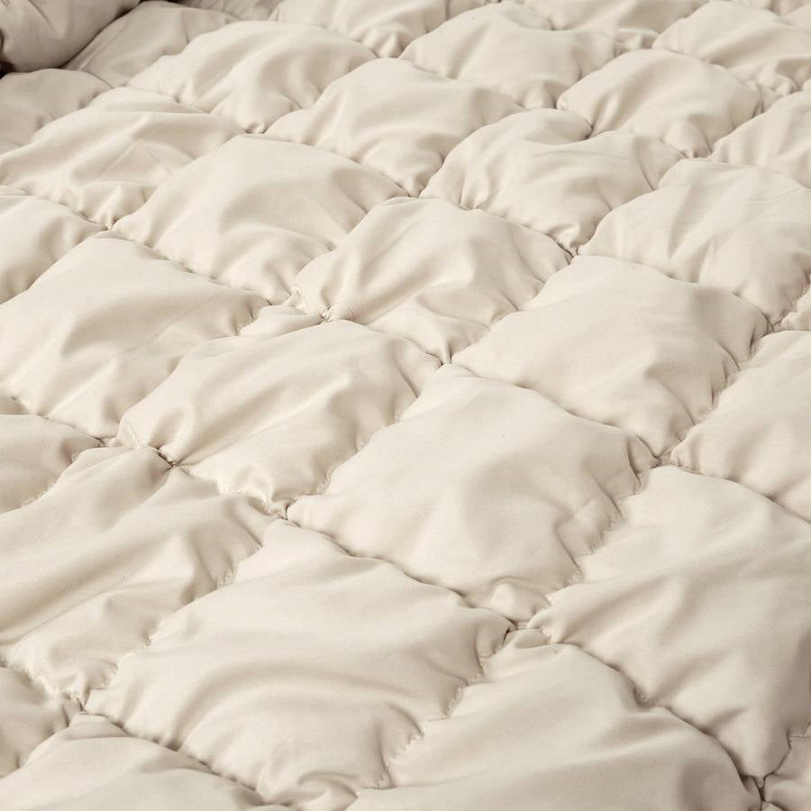 Twin/XL Soft Lightweight Puff Textured 2-Piece Comforter Set in Neutral Tan, photo 5 of 5