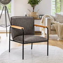 PU Leather Accent Chair with Rubber Wood Armrests by DirectDeals