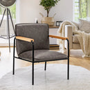 PU Leather Accent Chair with Rubber Wood Armrests by LJGDeals
