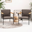 PU Leather Accent Chair with Rubber Wood Armrests by LJGDeals