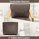 PU Leather Accent Chair with Rubber Wood Armrests by LJGDeals