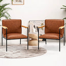 PU Leather Accent Chair with Rubber Wood Armrests by DirectDeals
