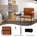 PU Leather Accent Chair with Rubber Wood Armrests by DirectDeals