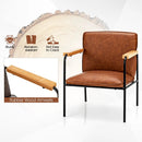 PU Leather Accent Chair with Rubber Wood Armrests by DirectDeals