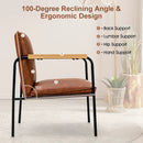 PU Leather Accent Chair with Rubber Wood Armrests by DirectDeals
