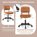 PU Leather Adjustable Office Chair Swivel Task Chair with Backrest by LJGDeals