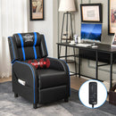 PU Leather Massage Gaming Recliner Chair with Side Pockets by DirectDeals