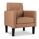 Modern Accent Chair with Removable Cushion - Brown PU Leather by LJGDeals
