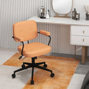 PU Leather Office Chair with Rocking Backrest and Ergonomic Armrest-Orange by LJGDeals
