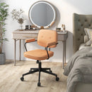 PU Leather Office Chair with Rocking Backrest and Ergonomic Armrest-Orange by LJGDeals
