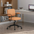 PU Leather Office Chair with Rocking Backrest and Ergonomic Armrest-Orange by LJGDeals