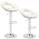 Height Adjustable Bar Stools Set of 2 with Hollow Back and Footrest by LJGDeals