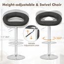 Height Adjustable Bar Stools Set of 2 with Hollow Back and Footrest by LJGDeals
