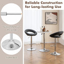 Height Adjustable Bar Stools Set of 2 with Hollow Back and Footrest by LJGDeals