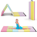 PU Leather Tri-Folding Gymnastics Tumbling Mat with Carrying Handles by LJGDeals