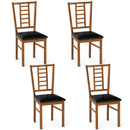 PU Leather Upholstered Wood Dining Chairs Set of 4