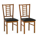 PU Leather Upholstered Wood Dining Chairs Set of 2 by LJGDeals