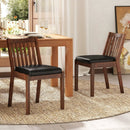 PU Leather Upholstered Dining Chair with Padded Seat Set of 2-Espresso by LJGDeals