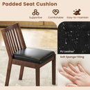 PU Leather Upholstered Dining Chair with Padded Seat Set of 2-Espresso by LJGDeals
