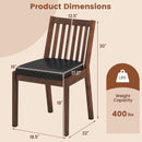 PU Leather Upholstered Dining Chair with Padded Seat Set of 2-Espresso