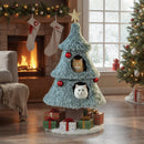 Christmas Cat Tree for Indoor Cats 48.5 inch Cute Cat Tower with 2 Large Condos Scratching Post-Green