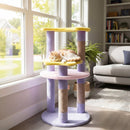 29 Inches Cute Modern Cat Tree with Star and Moon Shaped Platforms