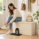 Cat Litter Box Enclosure Hidden Furniture with Urine Proof Litter Mat