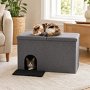 Cat Litter Box Enclosure Hidden Furniture with Urine Proof Litter Mat