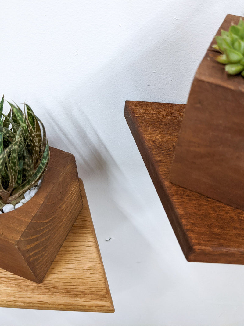 Small Rhombus Display Shelf in Oak