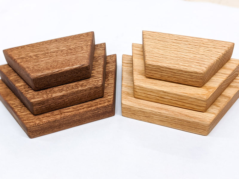 Small Trapezoid Display Shelf in Oak