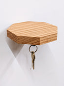 Mahogany Octagon Shelf with Key Hooks