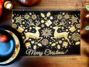 DaDa Bedding Set of 4-Pieces Magical Golden Reindeer Woven Tapestry Dining Table Placemats 13” x 19”
