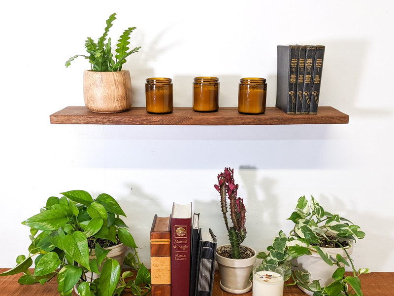 Thin Mahogany Floating Shelf in 6" to 36" lengths