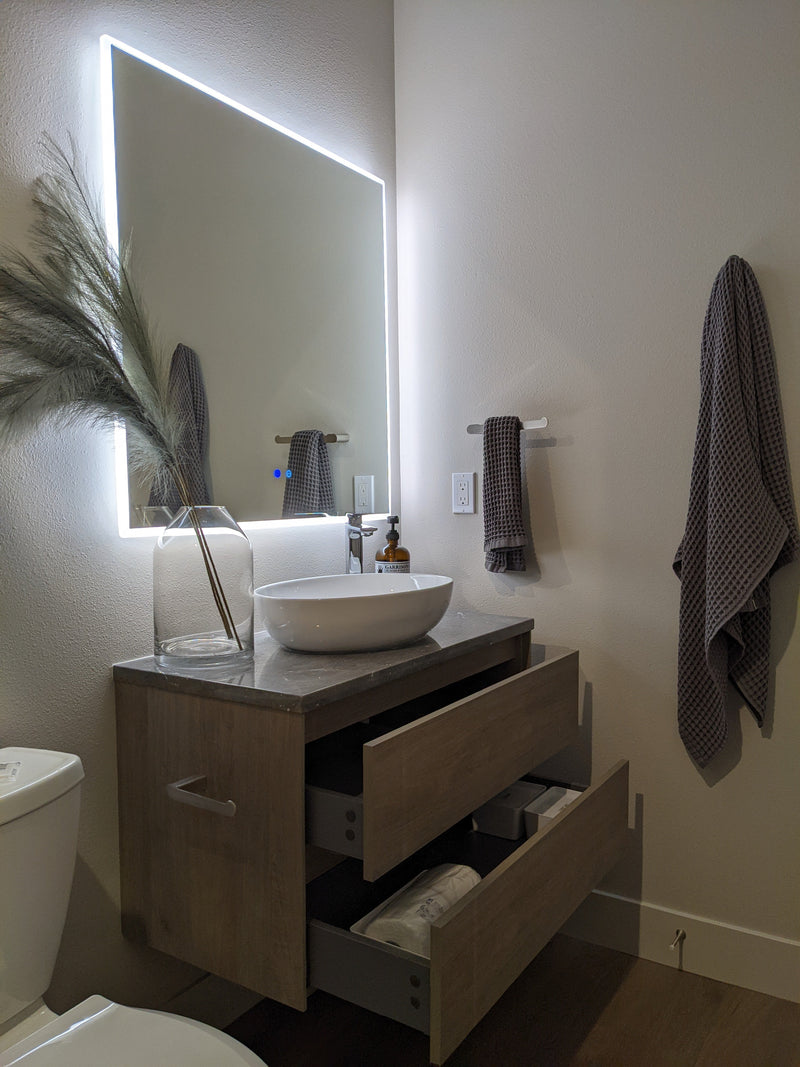 Zeek 36"x36" Backlit LED Square Bathroom Wall Mirror MA3636