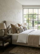 Ready to Ship, 20x20 Pyne Hollyhock Pillow Cover in Charcoal