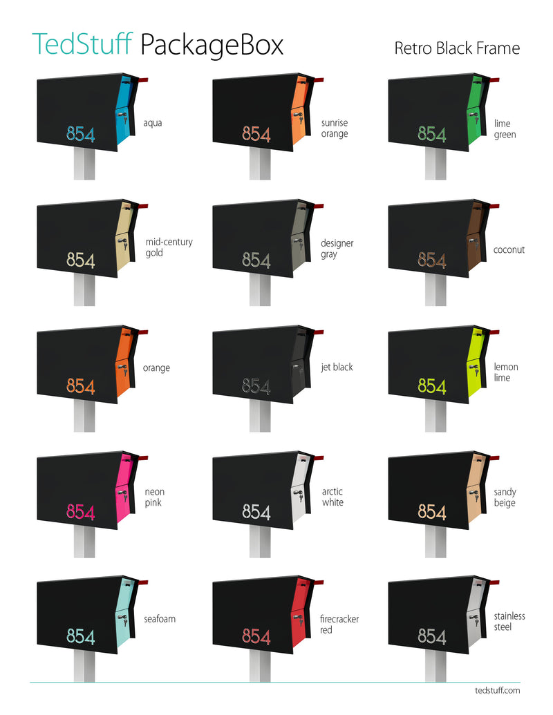 NEW! The Retrobox Locking Package Dropbox in JET BLACK - Modern Mailbox