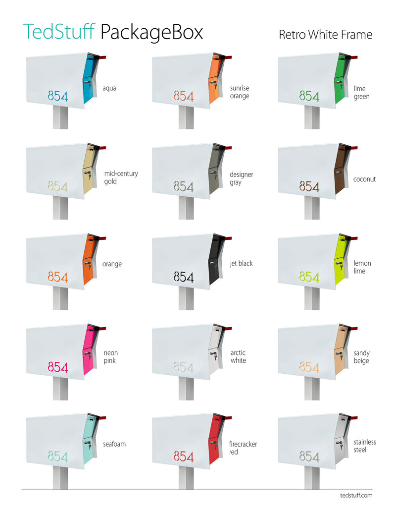 NEW! The Retrobox Locking Package Dropbox in ARCTIC WHITE - Modern Mailbox