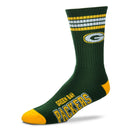 Green Bay Packers Men's 4 Stripe Deuce Socks by Dynasty Sports & Framing