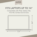 packlab Cream and Green Laptop Sleeve with Front Pocket – Slim Padded 14 Inch Laptop Case – Minimal Computer Sleeve for Work, Travel & Everyday Carry by Everything Mary