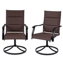 Padded Patio Swivel Chairs Set of 2 Ergonomic Outdoor Dining Chairs with Breathable Fabric by LJGDeals