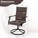 Padded Patio Swivel Chairs Set of 2 Ergonomic Outdoor Dining Chairs with Breathable Fabric by LJGDeals