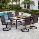 Padded Patio Swivel Chairs Set of 2 Ergonomic Outdoor Dining Chairs with Breathable Fabric by LJGDeals