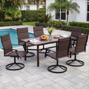 Padded Patio Swivel Chairs Set of 2 Ergonomic Outdoor Dining Chairs with Breathable Fabric by DirectDeals