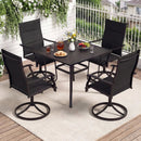 Padded Patio Swivel Chairs Set of 2 Ergonomic Outdoor Dining Chairs with Breathable Fabric by LJGDeals