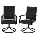 Padded Patio Swivel Chairs Set of 2 Ergonomic Outdoor Dining Chairs with Breathable Fabric by LJGDeals